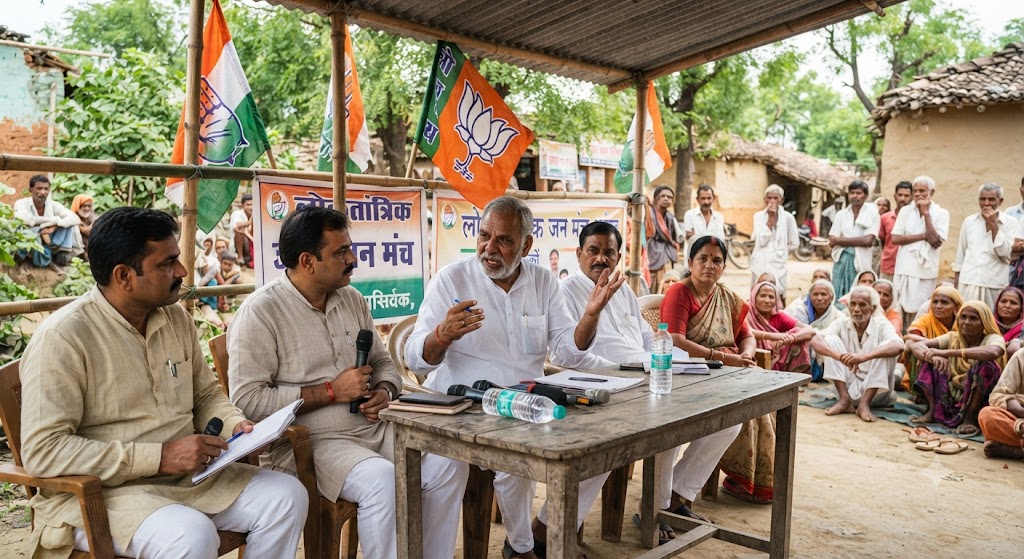नारायणपुर क्षेत्र में राजनीतिक हलचल कांग्रेस प्रखंड अध्यक्ष त्रिलोक कुमार सिंह के नेतृत्व में जनसंपर्क और सांगठनिक चर्चाएं तेज