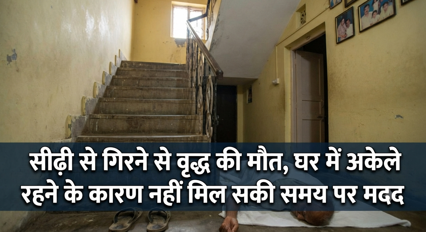सीढ़ी से गिरने से वृद्ध की मौत, घर में अकेले रहने के कारण नहीं मिल सकी समय पर मदद