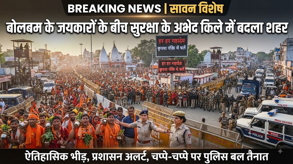 बोलबम के जयकारों के बीच सुरक्षा के अभेद किले में बदला शहर; घुड़सवार दस्ते की गश्त और अनधिकृत पार्किंग पर कड़ा प्रहार