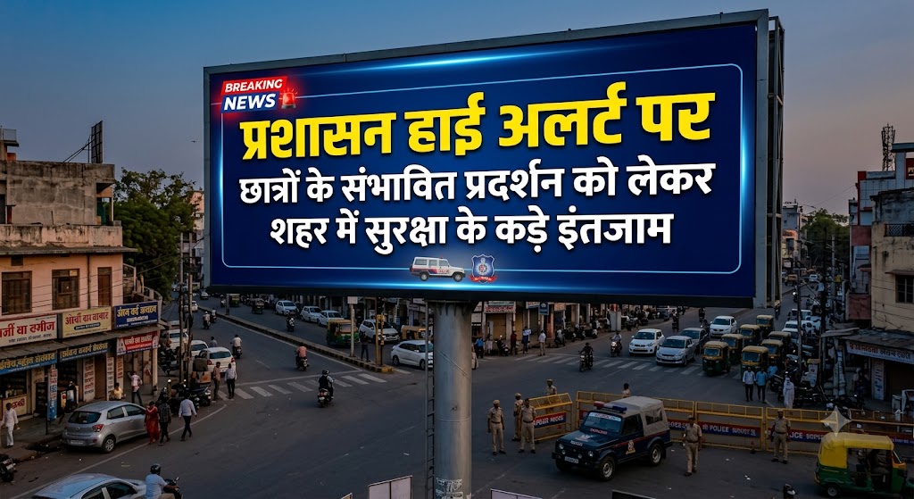 प्रशासन हाई अलर्ट पर, छात्रों के संभावित प्रदर्शन को लेकर शहर में सुरक्षा के कड़े इंतजाम