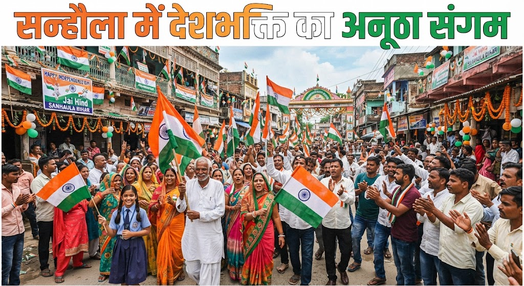 सन्हौला में देशभक्ति का अनूठा संगम 'हर घर तिरंगा' अभियान के तहत निकाली गई भव्य तिरंगा यात्रा; प्रखंड कार्यालय से शुरू होकर बाजार तक गूंजे 'वंदे मातरम्' के जयकारे