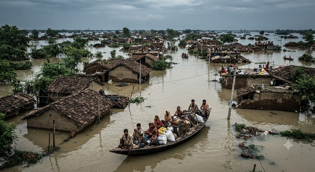 नेपाल के तराई क्षेत्रों में बारिश और कोसी बराज से पानी छोड़े जाने के बाद सहरसा में गहराया बाढ़ व कटाव का संकट; सलखुआ, महिषी और नवहट्टा प्रखंड के दो दर्जन से अधिक गांव घिरे