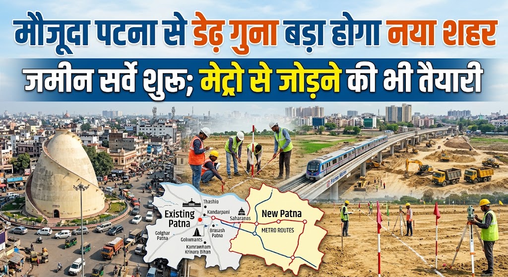 मौजूदा पटना से डेढ़ गुना बड़ा होगा नया शहर, जमीन सर्वे शुरू; मेट्रो से जोड़ने की भी तैयारी