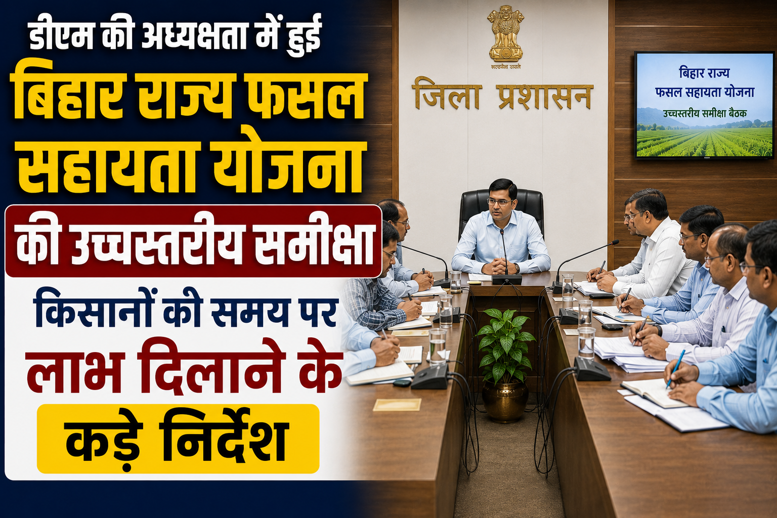 डीएम की अध्यक्षता में हुई बिहार राज्य फसल सहायता योजना की उच्चस्तरीय समीक्षा; किसानों को समय पर लाभ दिलाने के कड़े निर्देश