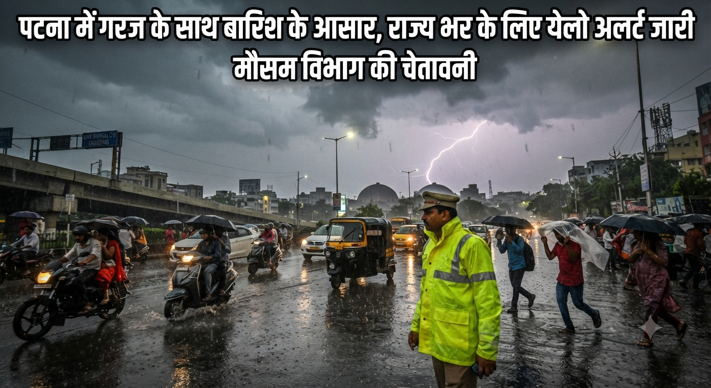पटना में गरज के साथ बारिश के आसार, राज्य भर के लिए येलो अलर्ट जारी