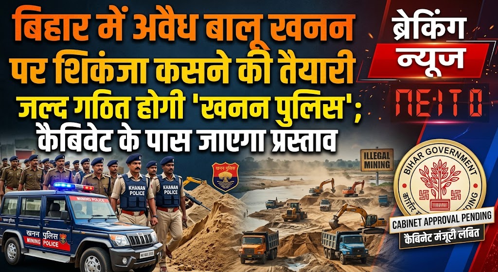 बिहार में अवैध बालू खनन पर शिकंजा कसने की तैयारी, जल्द गठित होगी खनन पुलिस; कैबिनेट के पास जाएगा प्रस्ताव