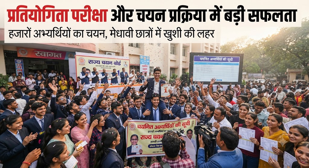 प्रतियोगिता परीक्षा और चयन प्रक्रिया में बड़ी सफलता; सफल उम्मीदवारों की सूची आधिकारिक वेबसाइट पर जारी, एक हजार से अधिक अभ्यर्थी हुए सफल, अब छह और सात अगस्त को होगी अगली महत्वपूर्ण प्रक्रिया