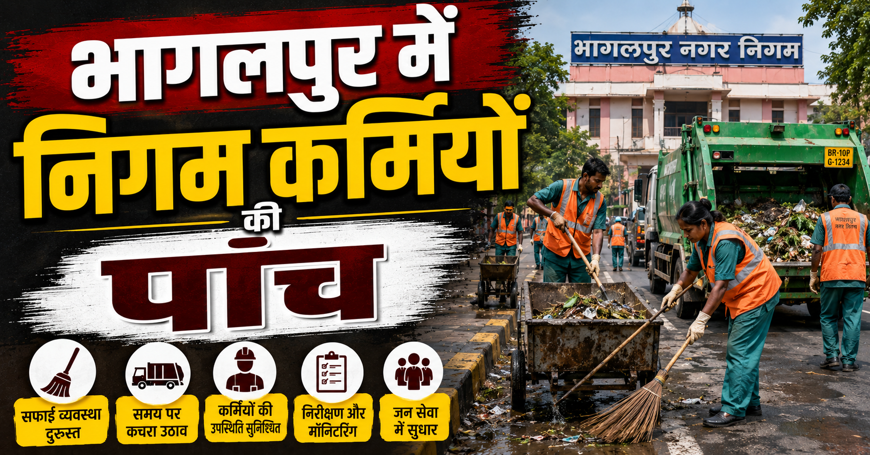 भागलपुर में निगम कर्मियों की पांच दिवसीय हड़ताल से नरक बना शहर नगर आयुक्त की चेतावनी के बाद निजी एजेंसियों ने संभाली कमान